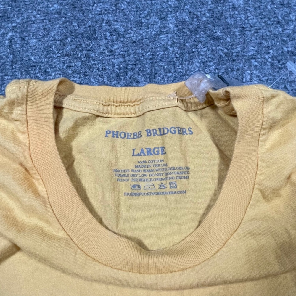 NWOT Phoebe Bridgers T-Shirt Unisex Large Yellow Butterfly Graphic Band Tee - Picture 5 of 7